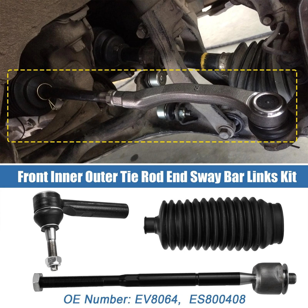 6pcs Inner Outer Tie Rod End Links Boot Kit for Dodge Caliber (2007–2012)