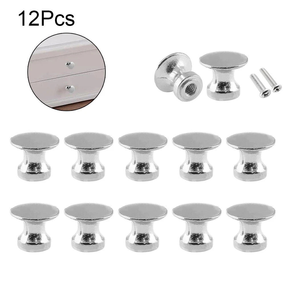 12X Silver Zinc Alloy Drawer Cabinet Pull Handle Knob
