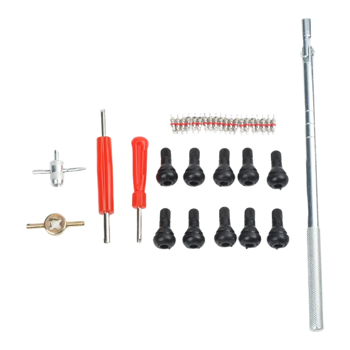 15pcs Tire Valve Core Tool Kit Featuring TR412 Stem Installer for Cars