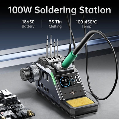 100W Soldering Iron with 1.54-inch TFT Display (No Specific Model Years)