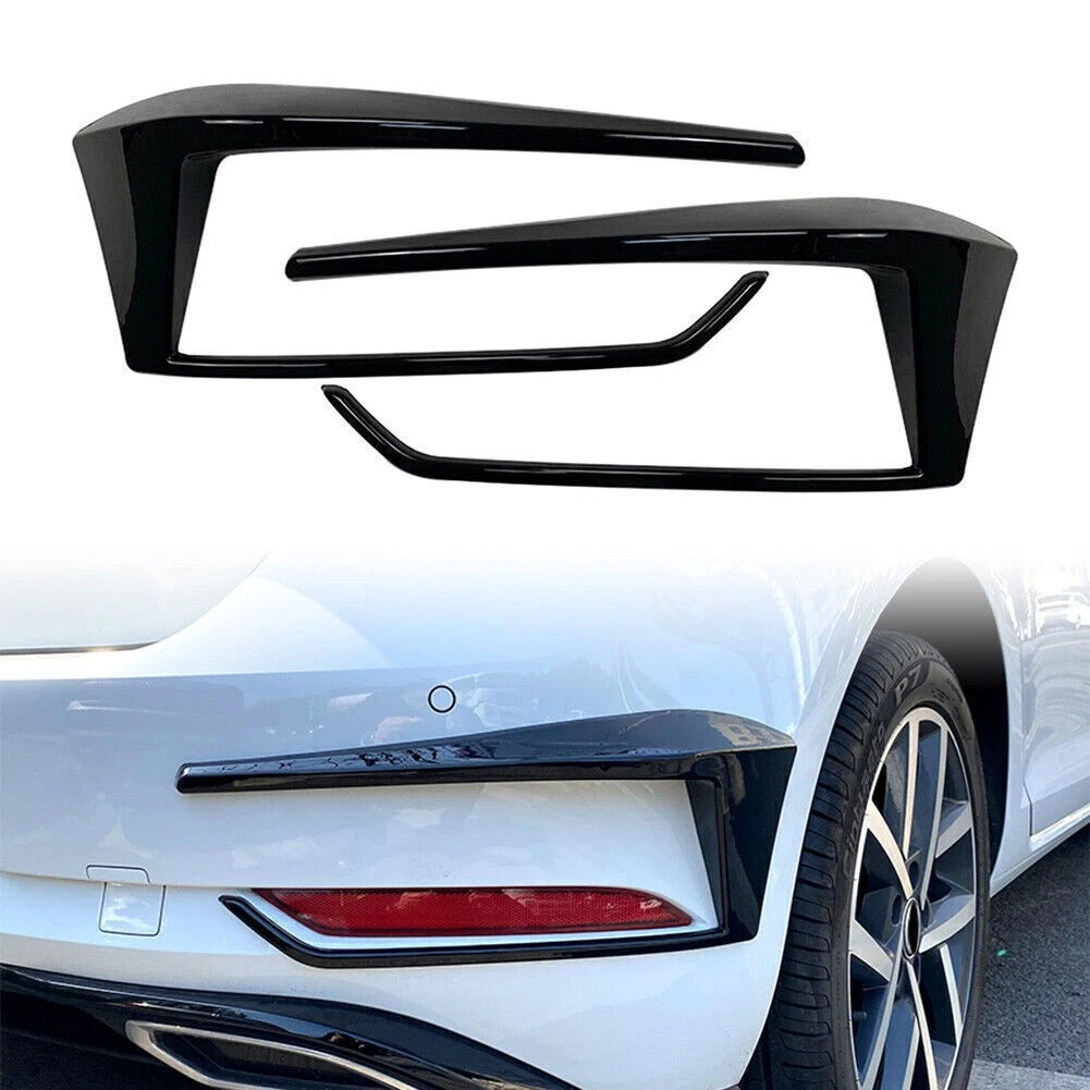2X Black Rear Bumper Spoiler Fog Light Cover for VW Golf 7.5 (2016–2019)