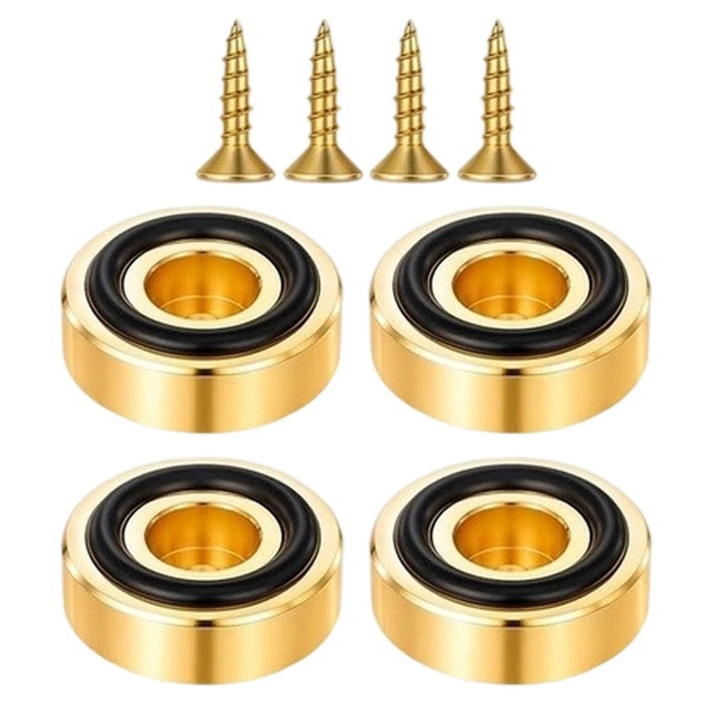 4x Gold Aluminum Feet for Chopping Boards with Non-Slip Pads