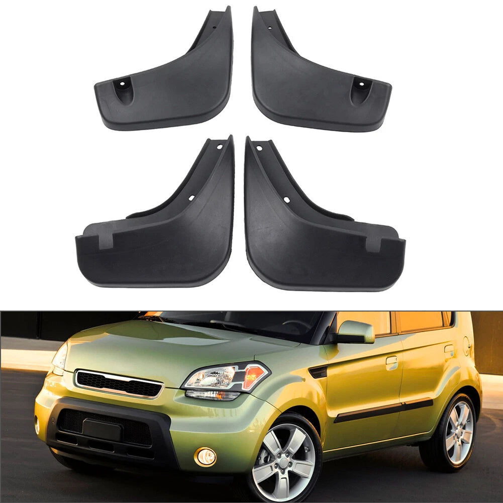 Set of 4 Plastic Wheel Mud Flaps Splash Guards for Kia Soul (2010–2012)