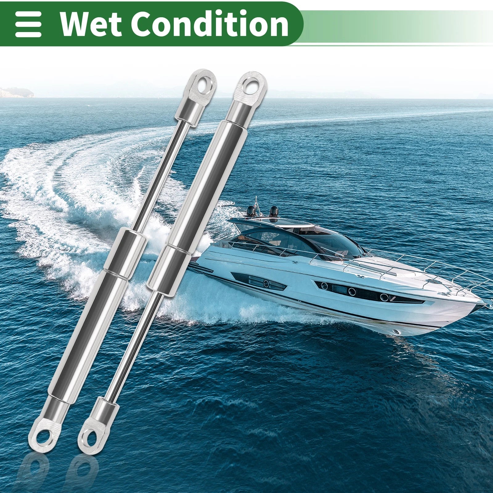 2 Pcs Stainless Steel Lift Support Struts for