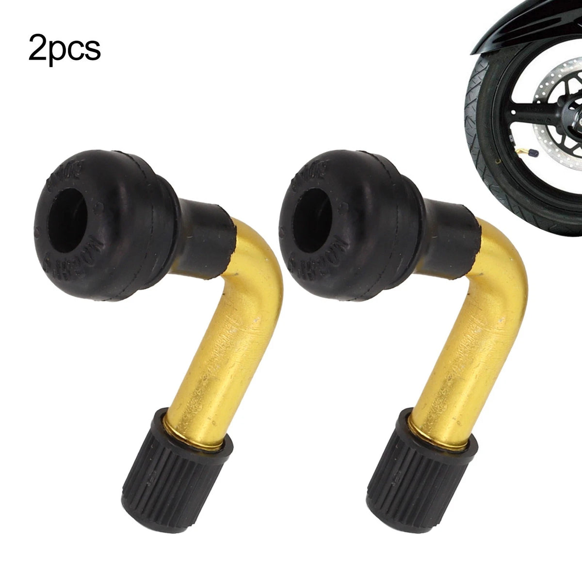 Electric Scooter Tyre Valves Stem 2X Copper Rubber Fits 0.453" Hole
