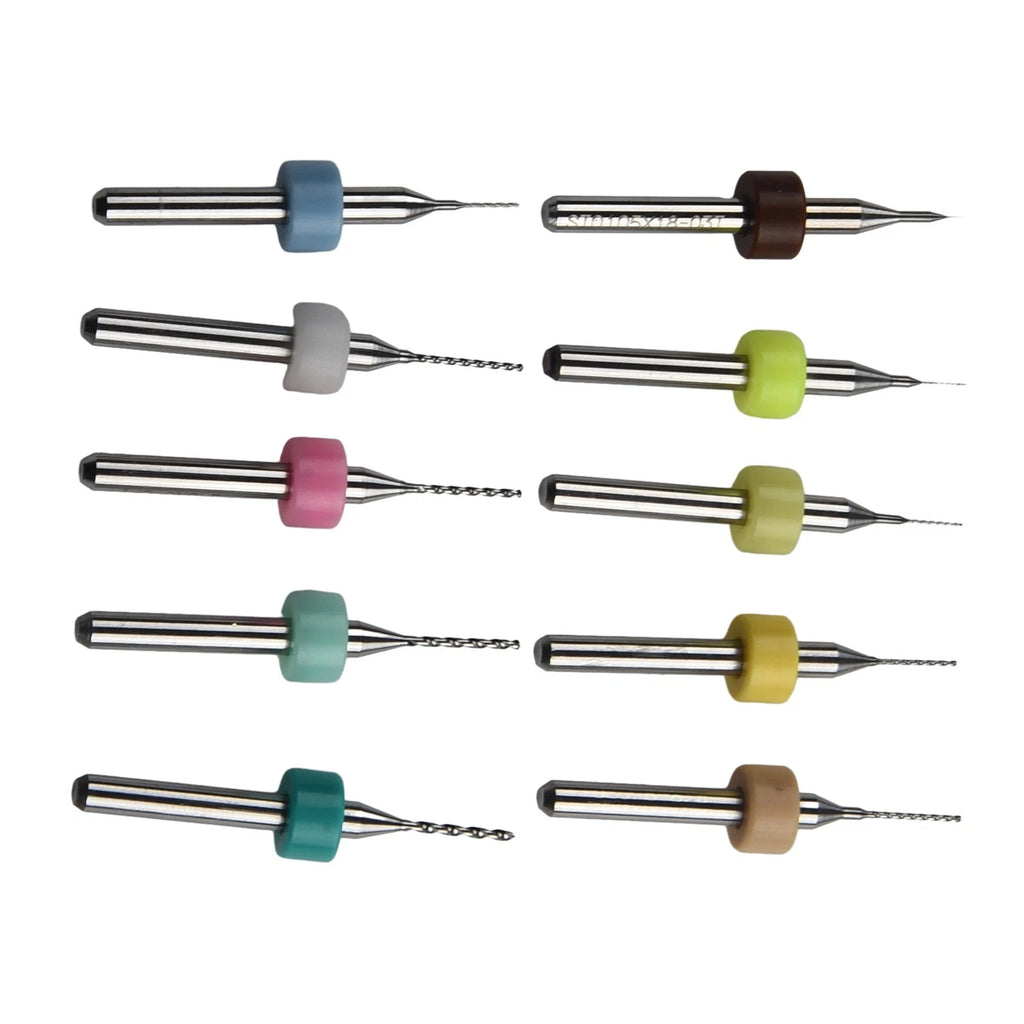 10PCS Carbide PCB Drill Bits 0.1-1.2mm for Circuit Board