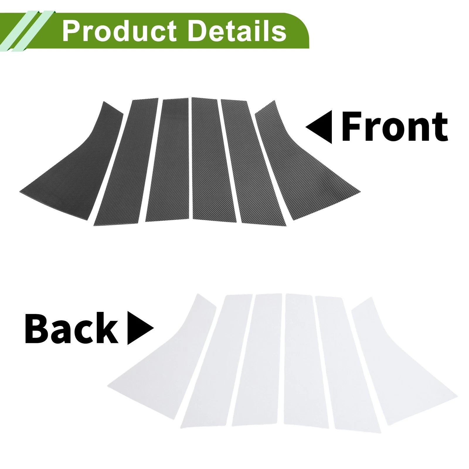 6 Pcs Pillar Window Trim Replacement for Chevy Blazer (2019–2022) Carbon