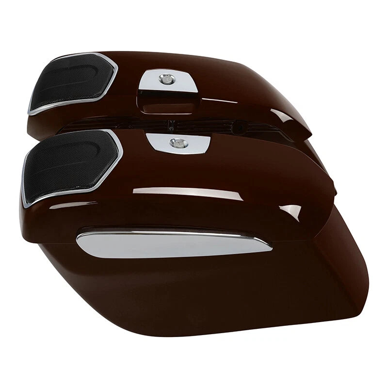 Saddlebag Speaker Cutouts Grill for Indian Chieftain (2019–2025) Dark Walnut