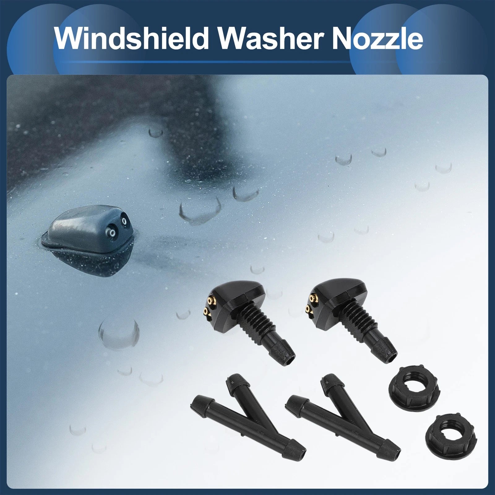 Windshield Washer Nozzle with Hose Connector for Buick Black (2005–2011)