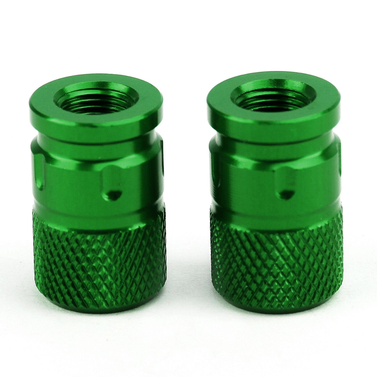 2pcs CNC Green Anti-Theft Tire Valve Stem Caps for Car Truck Bike Motorcycle
