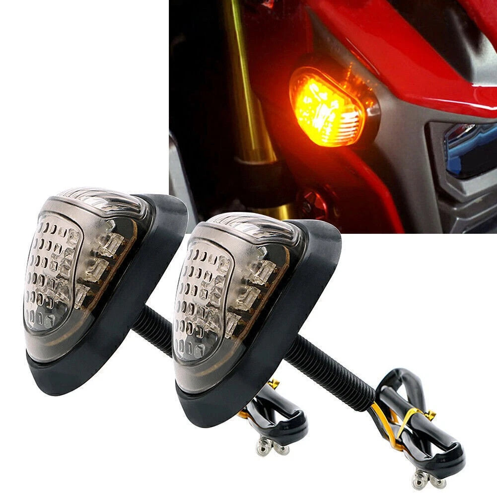 9 LED Flush Mount Turn Signals Amber Indicators Lights Motor Universal Car 2pcs