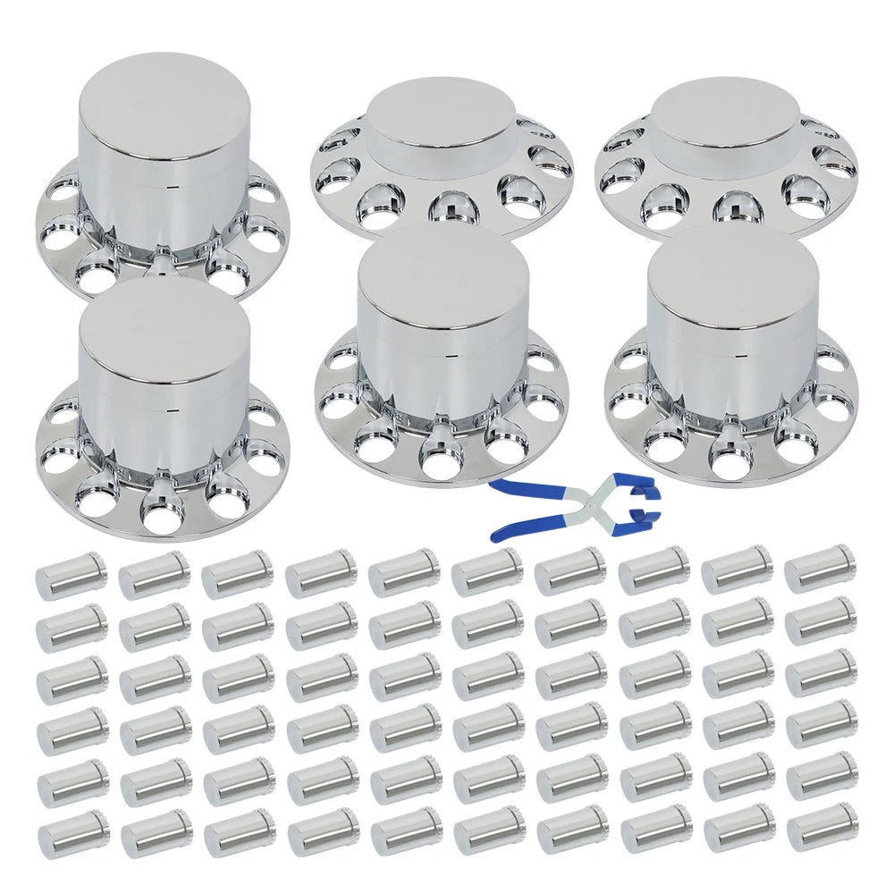 Front Axle Cover Kit for - ABS Chrome, 33mm Flange Nut