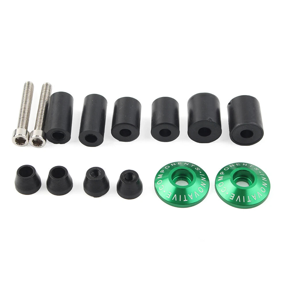 2X Handle Bar End Cap for Motorcycle (7/8'', Green)
