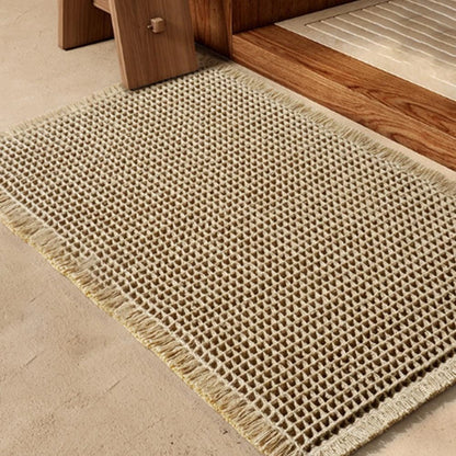 NonSlip Soft Bath Rug Quick Dry Washable Fiber Mat with Tassels
