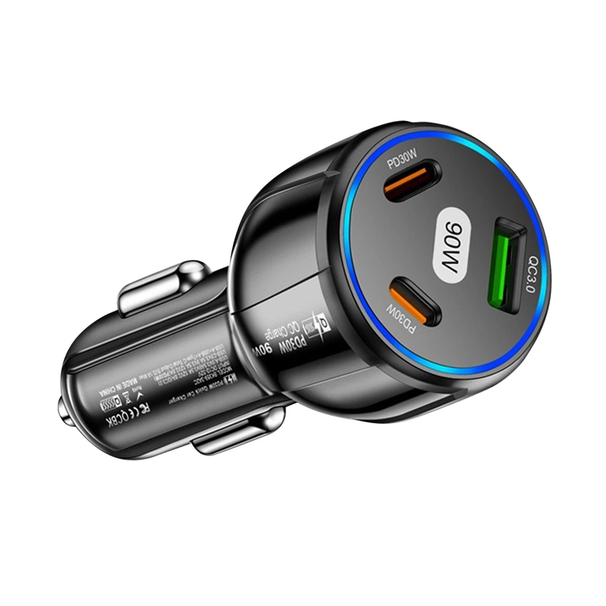 Multi Port Type C USB QC3.0 & PD 30W Fast Car Charger Adapter