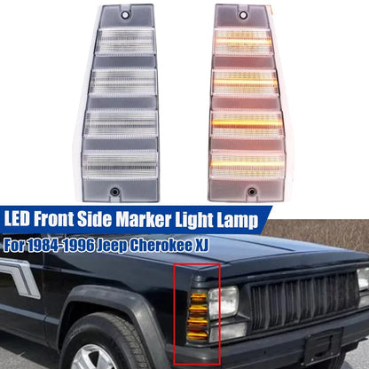 Clear LED Front Corner Side Marker Lights for Jeep Cherokee XJ Comanche (1984–1996)