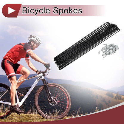 Bicycle Spoke Set 13G 289mm Carbon Steel Black for Bike Wheels