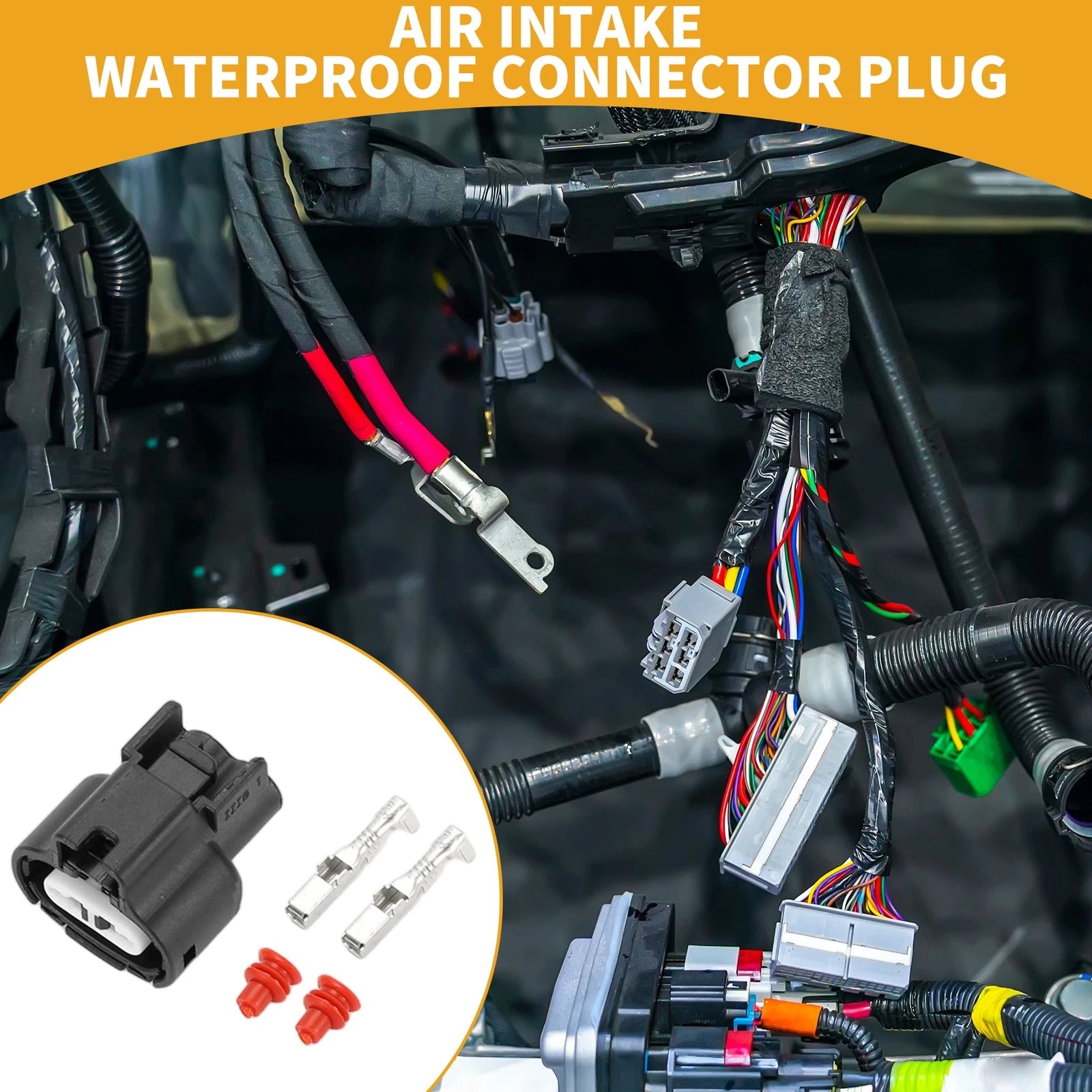 2 Pin Air Intake Waterproof Connector Plug for Toyota (1 Set) (2005–2015)