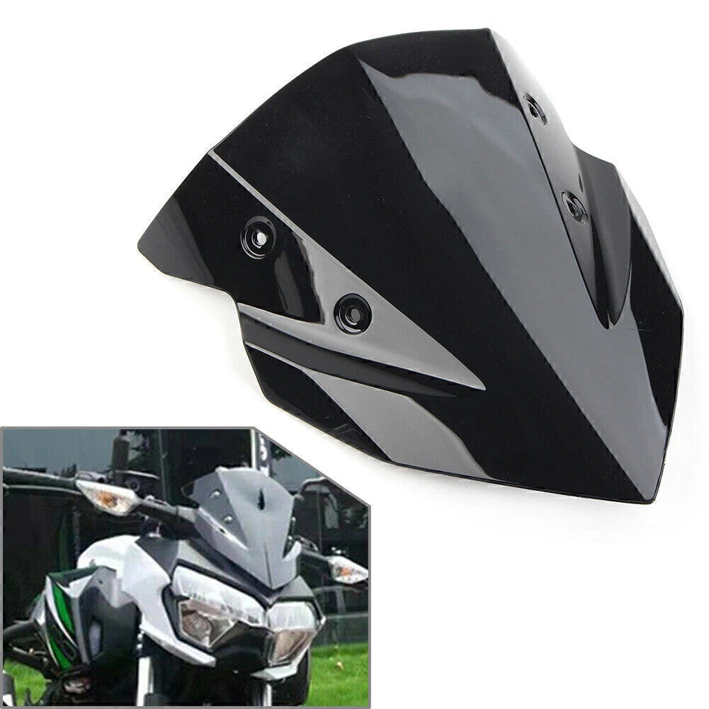 Motorcycle Windshield for Kawasaki Z400 (2018–2022) ABS Plastic Black