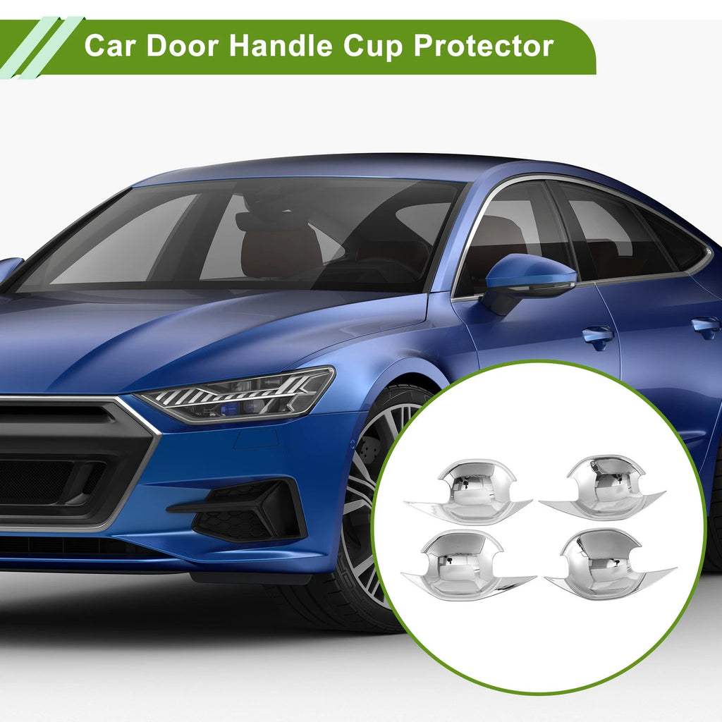 Car Door Handle Cup Protector Kit for Mitsubishi Outlander Chrome Silver (4 Pcs) (2013–2021)