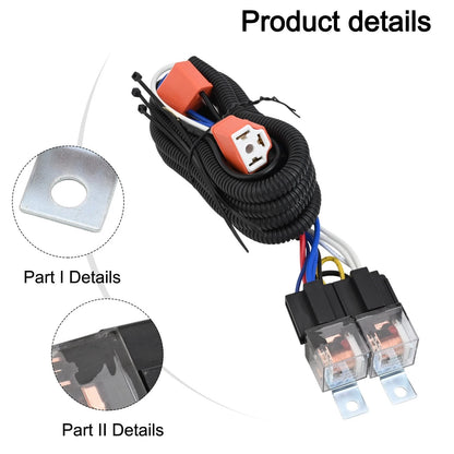 H4 Headlight Relay Harness Kit for Toyota (9003 H5054) LED Light Upgrade