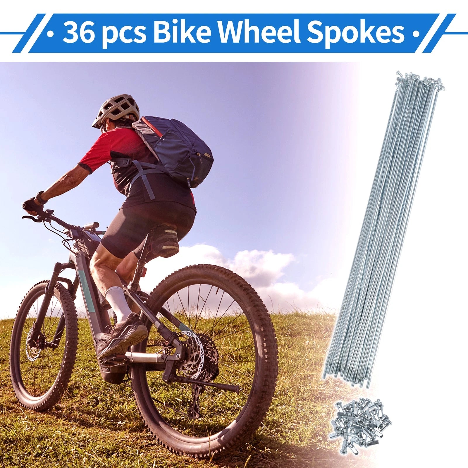 Bicycle Spokes Nipple Set 12G 295mm Carbon Steel for Universal (All)