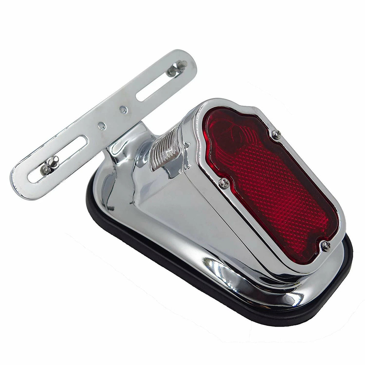 12V Chrome Red Tombstone Brake Tail Light for Harley Motorcycle