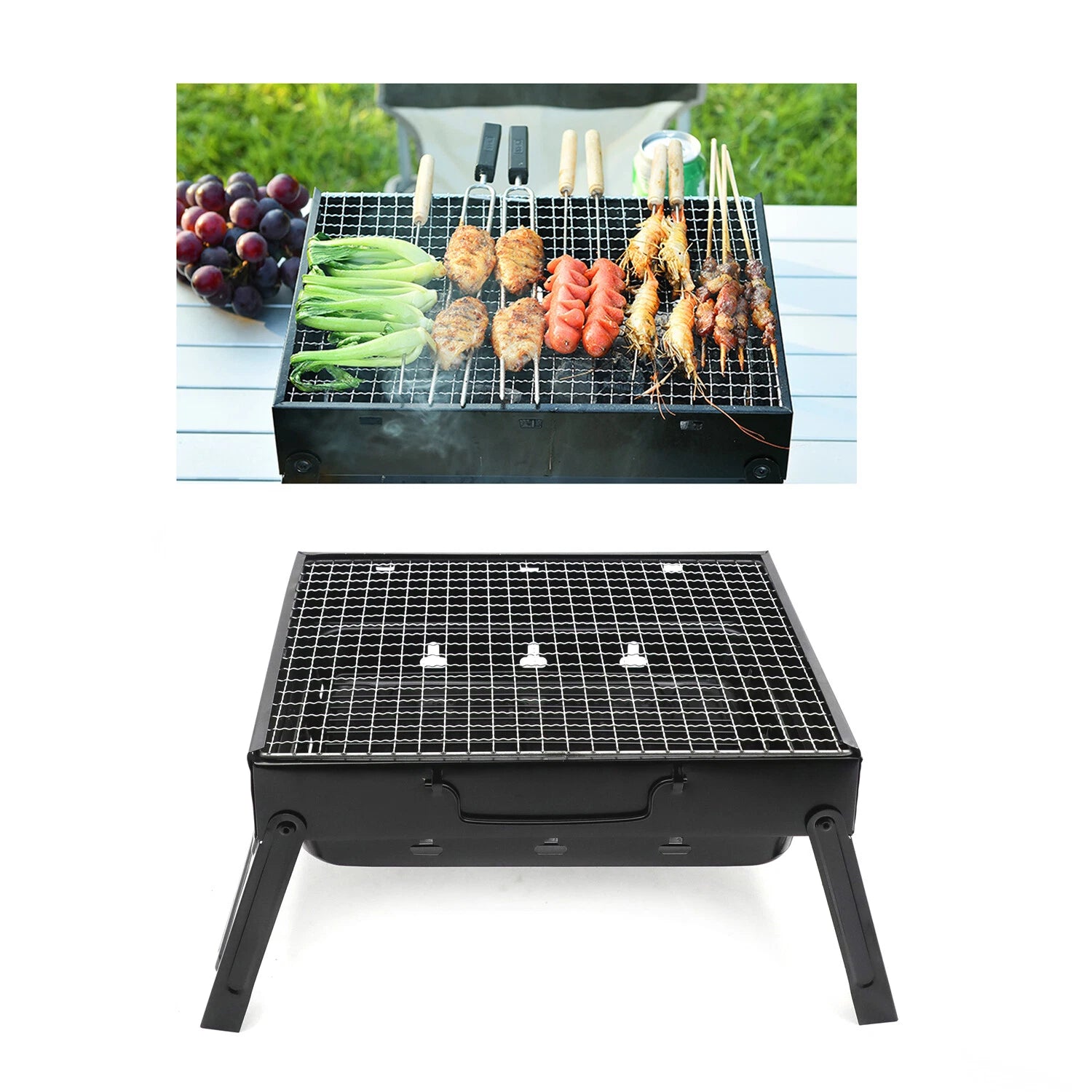 Foldable Compact Charcoal BBQ Grill for Camping (US)