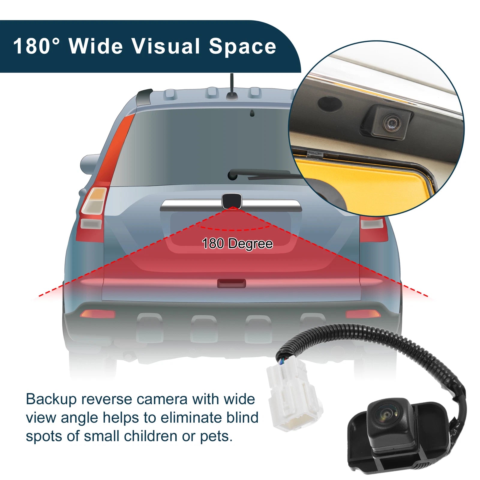 Rear View Camera for Honda N Box+ (2012) - 120-180 Degree