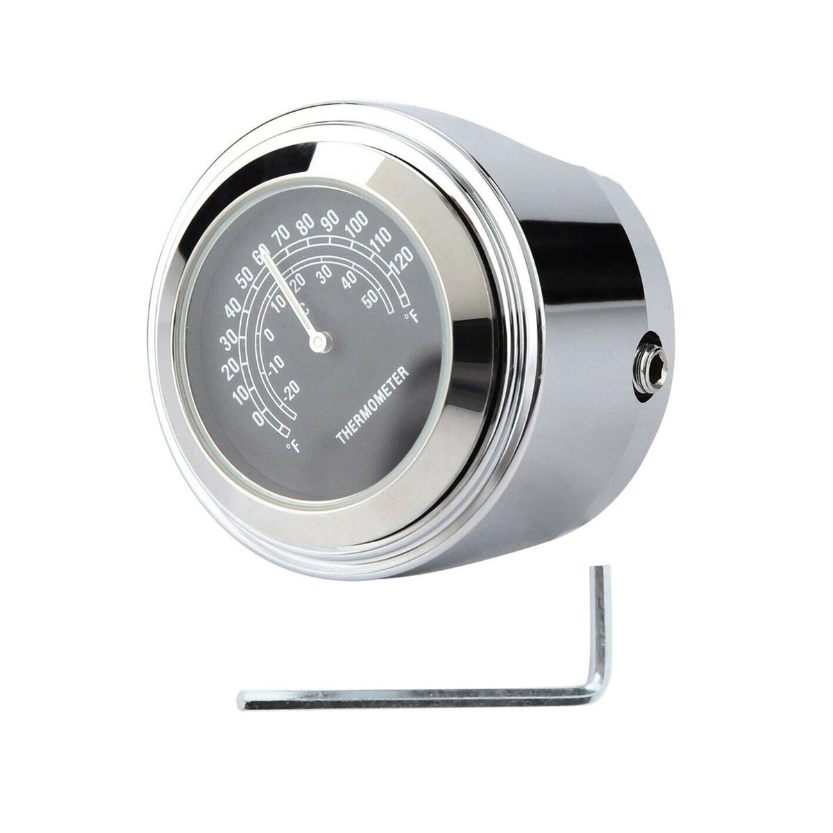 Chrome Waterproof Handlebar Mount Thermometer for Universal Motorcycle