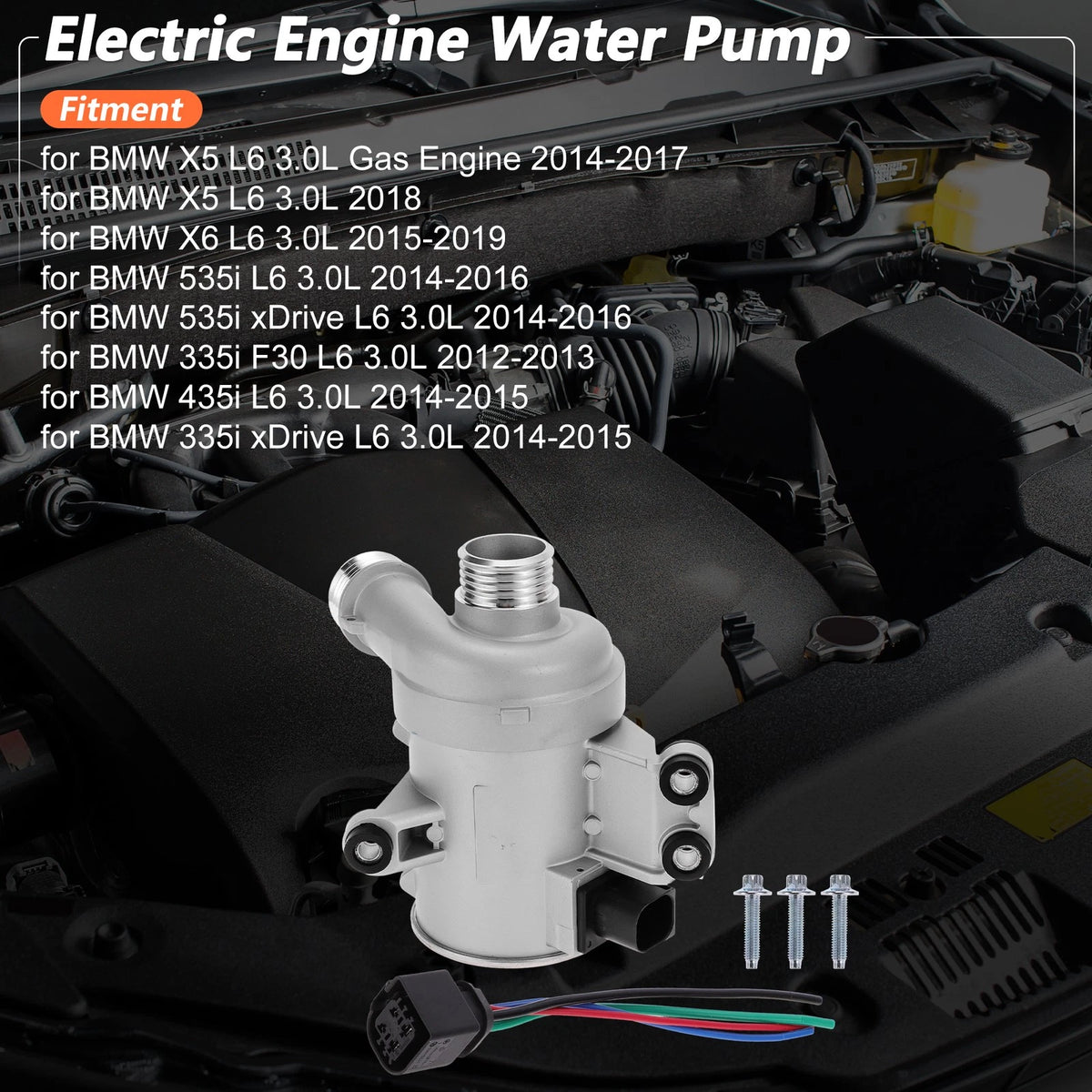 Electric Engine Water Pump Replacement for BMW X5 L6 3.0L (2014–2017)