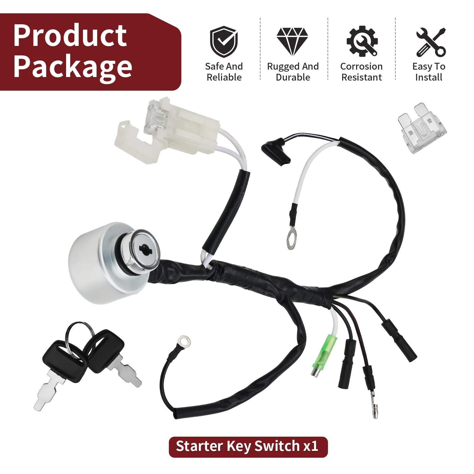 Combination Switch Assy 35100-ZJ1-842 35100-ZJ1-841 for Honda GX610 GX620 GX670 (2005–2023)