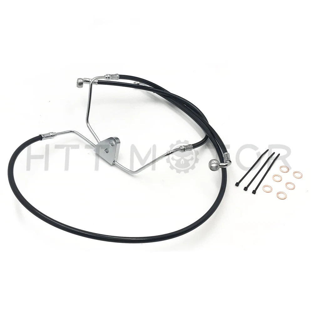 Front +8" Black Vinyl Brake Line Kit for Harley Touring (2008–2013)