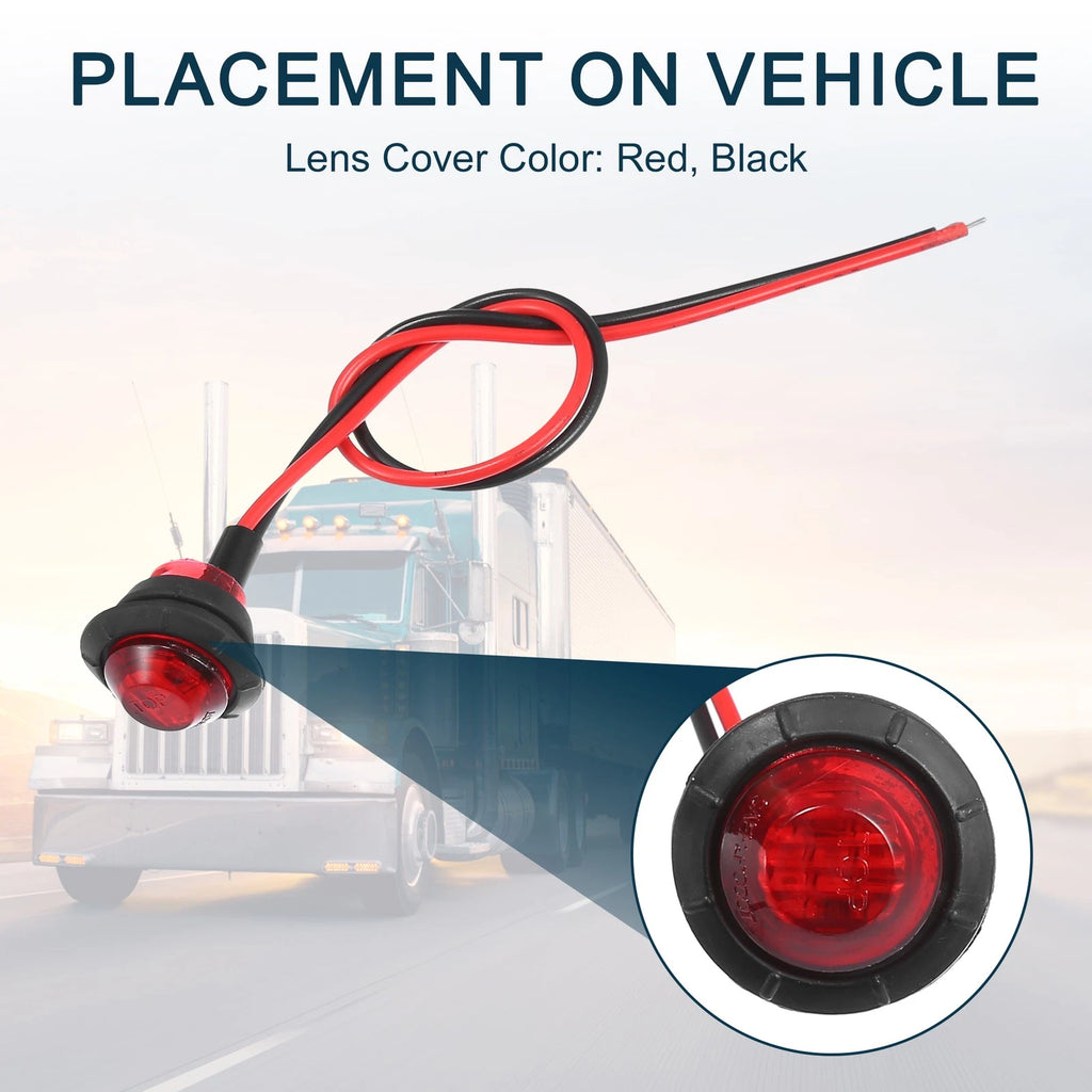 LED Trailer Marker Lights 12V Waterproof Red Set for Universal Trailer (2010–2026)