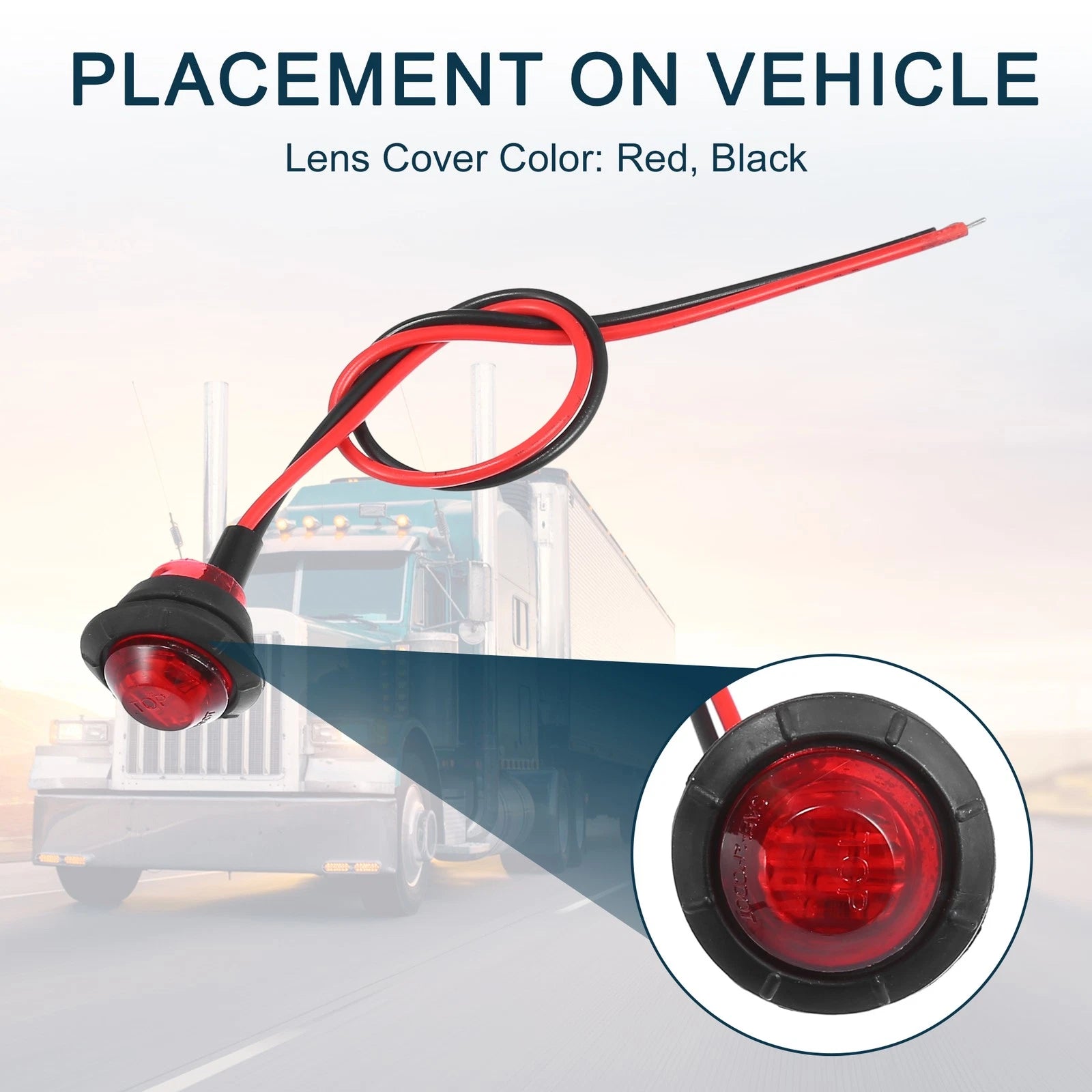LED Trailer Marker Lights 12V Waterproof Red Set for Universal Trailer (2010–2026)