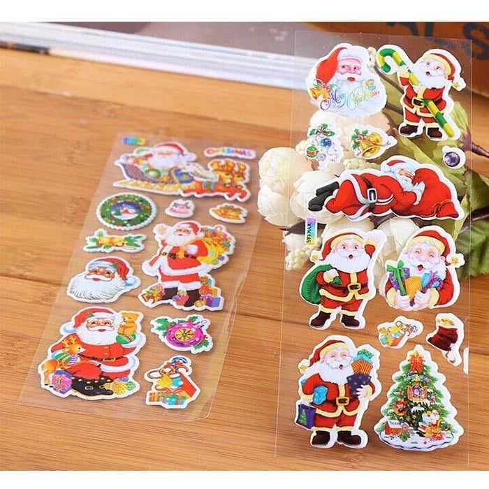 5 Pack Christmas Stickers for Kids Craft & Gift Card-Making Decor