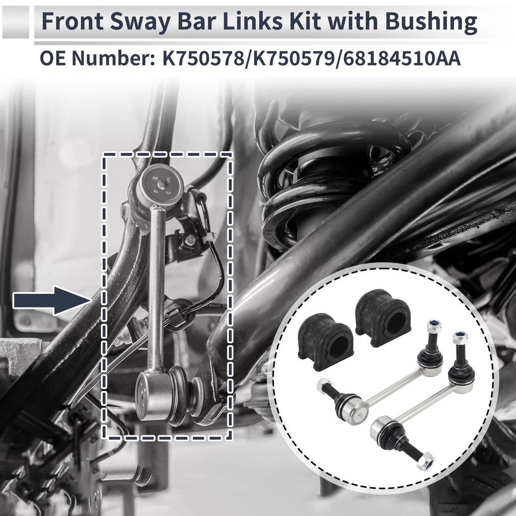 Front Stabilizer Bar Links with Bushing Kit for Jeep Grand Cherokee (2011–2021)