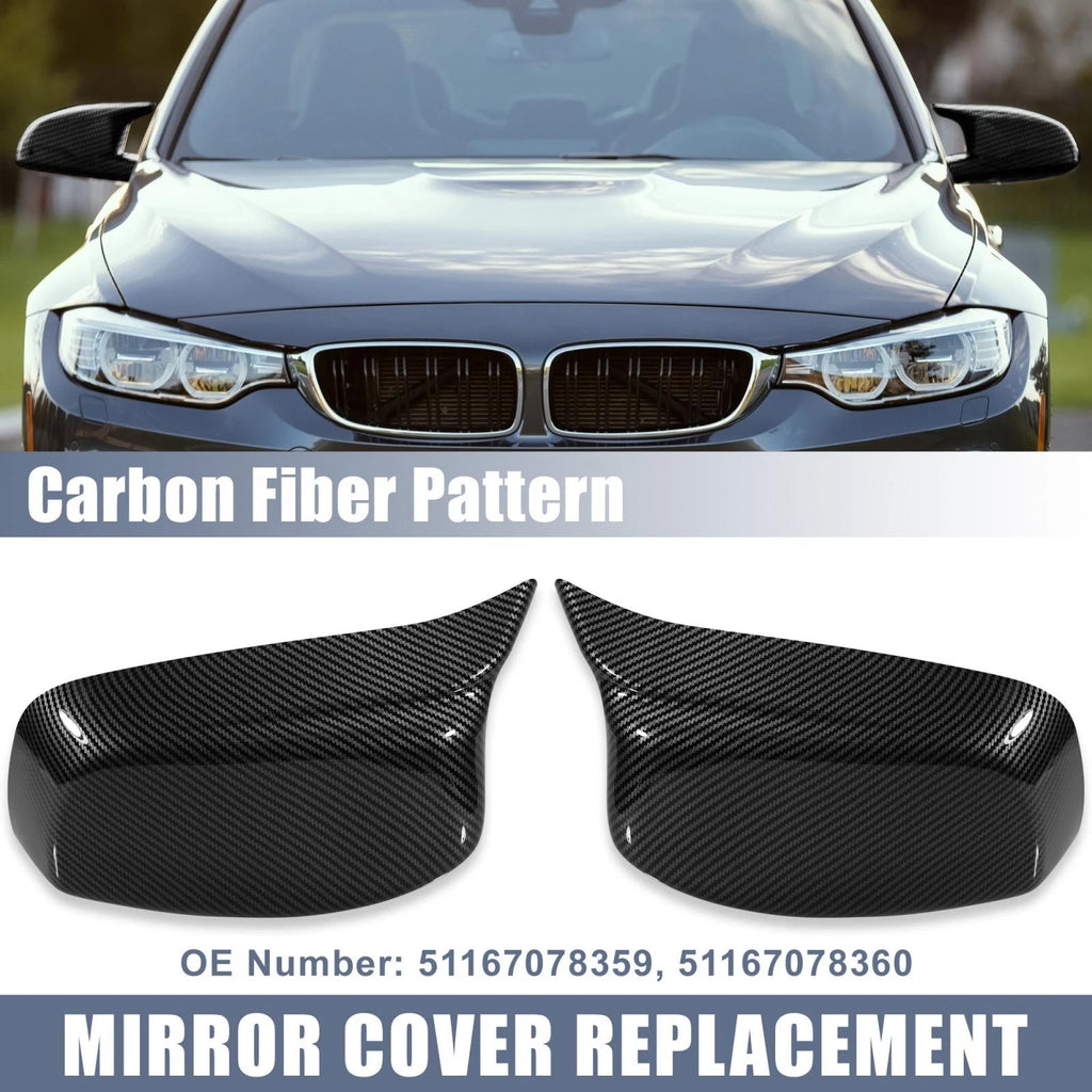 Rear View Mirror Covers Carbon Fiber Pattern Pair for BMW E60 E61 (2003–2010)