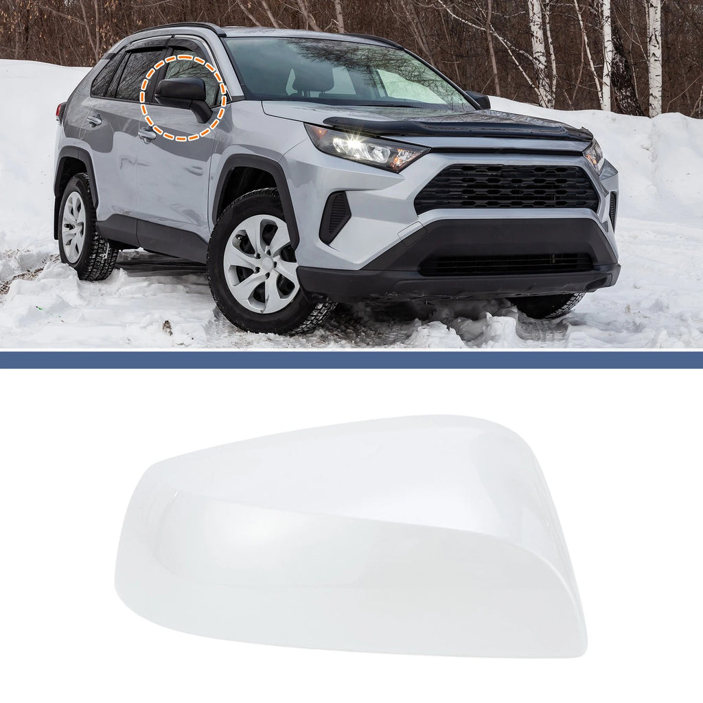 Right Side Mirror Cover Cap Replacement White for Toyota RAV4 (2013–2018)