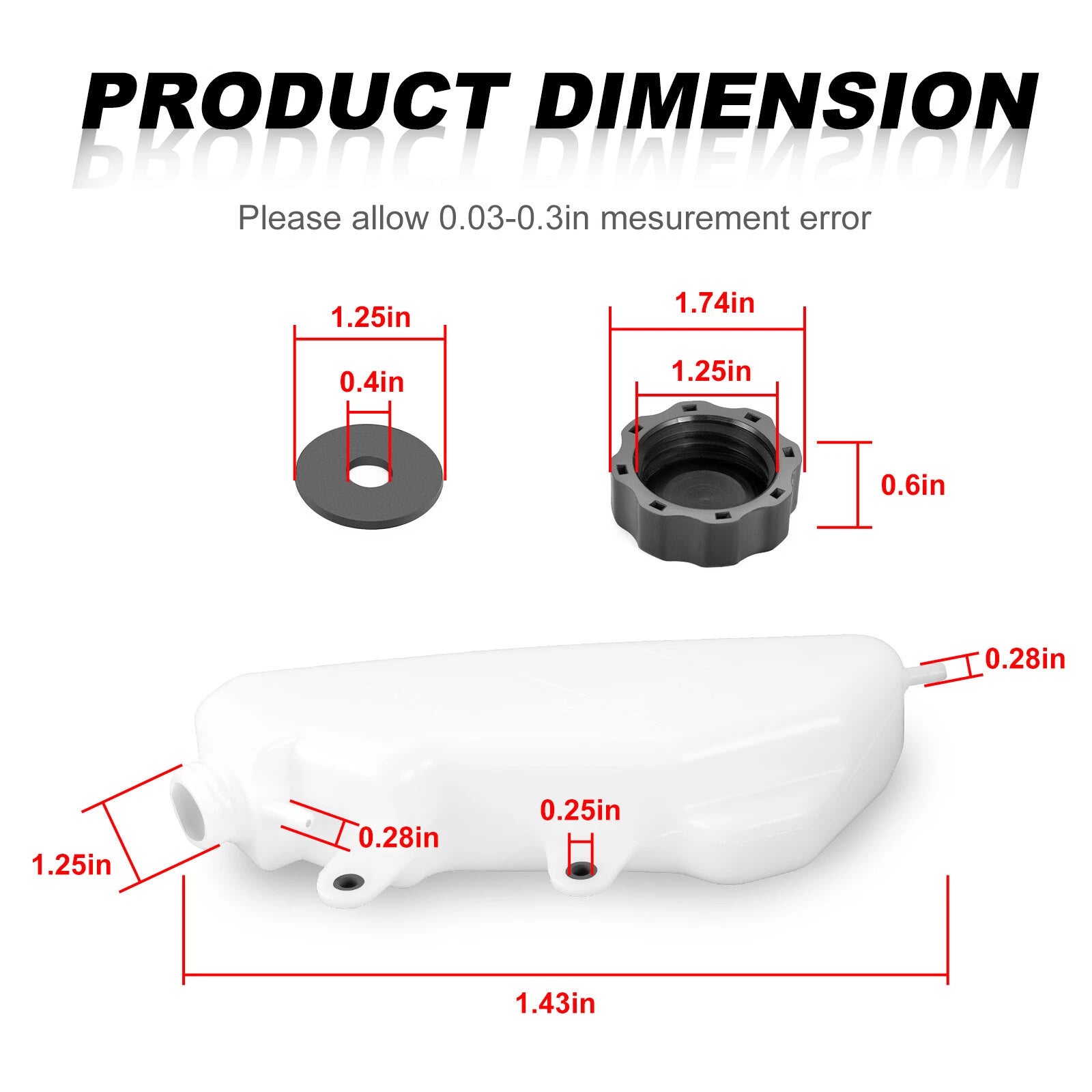 Coolant Reservoir Overflow Tank & Cap for Yamaha Rhino 450 660 (2004–2009)