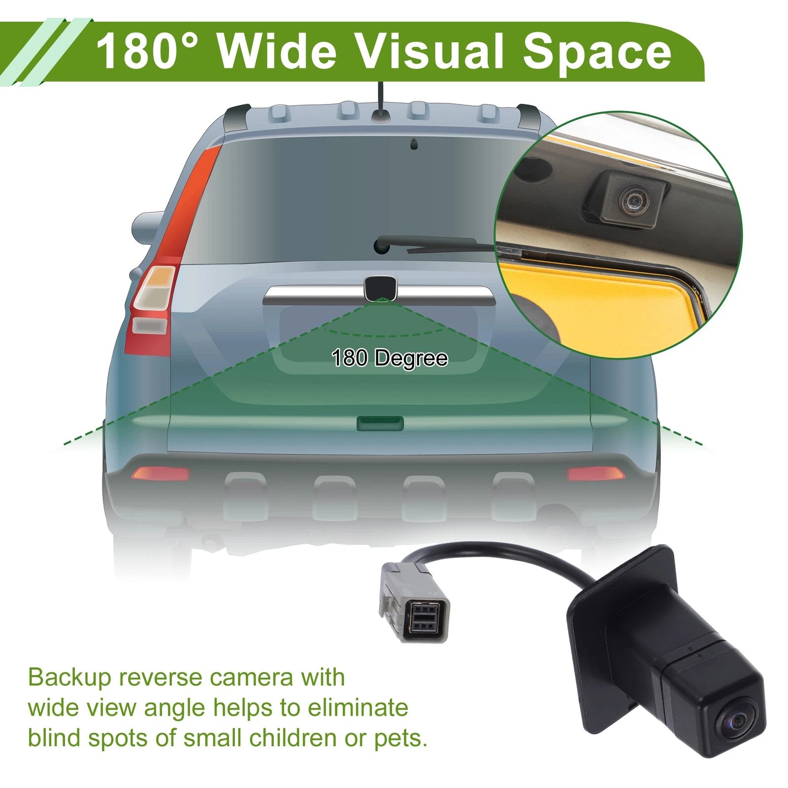 Rear View Camera Backup Reverse Camera 120-180° for Subaru Outback Legacy (2015–2020)
