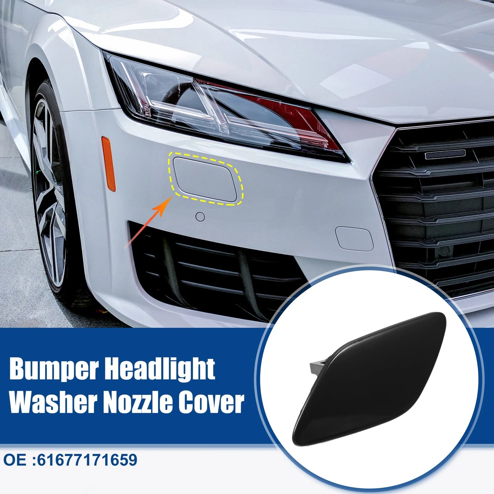 Front Bumper Headlight Washer Cover Cap Replacement for BMW 335i (2012–2018)