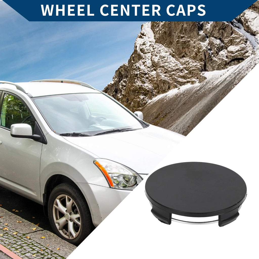 Wheel Center Caps for Universal Vehicles (65mm/2.56") - Black