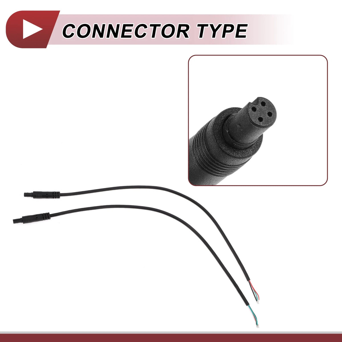 Set of 2 Reverse Rear View Parking Camera Video Cables 0.98ft 4Pin