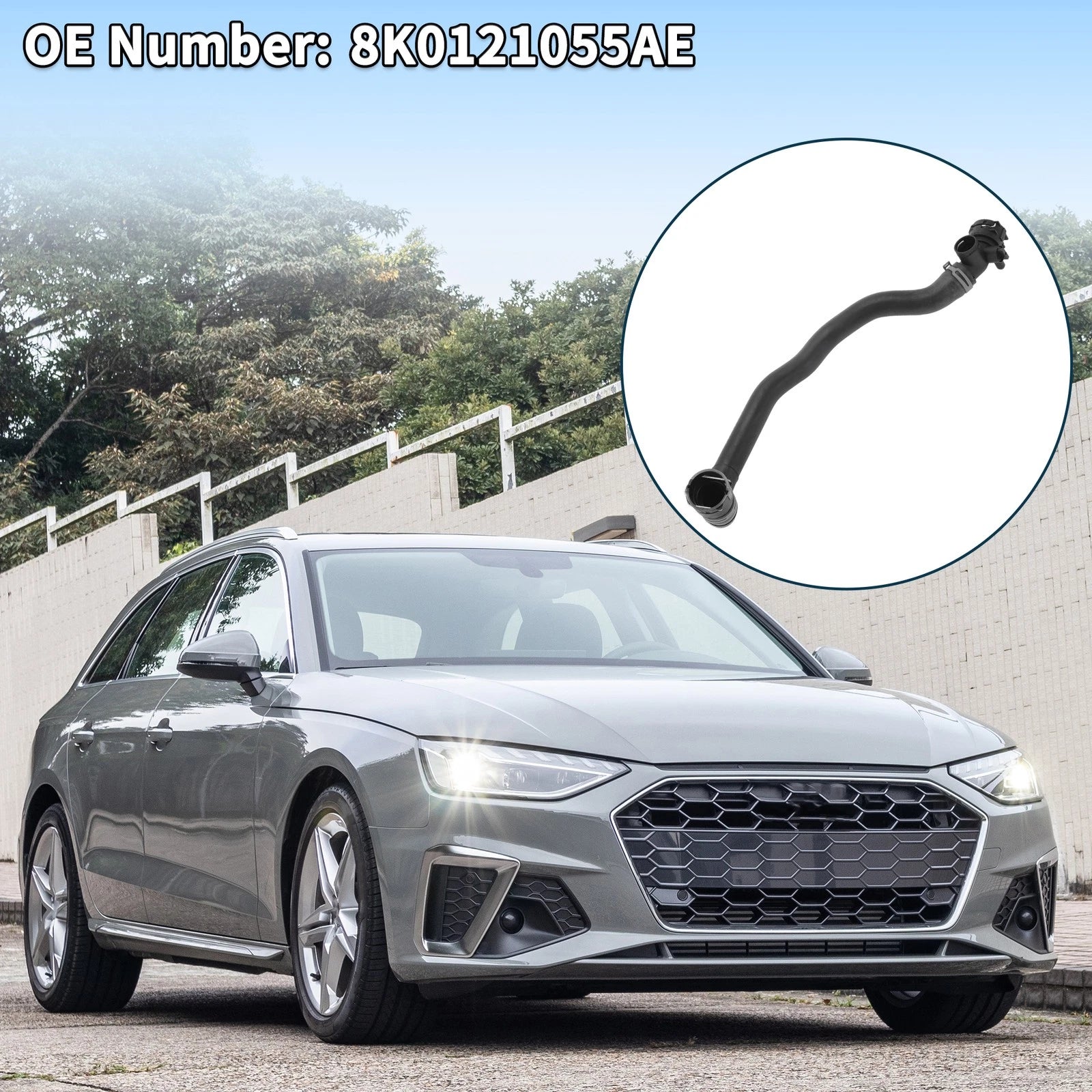 Radiator Hose Replacement for Audi A4 2015–2019 Rubber 1 Piece