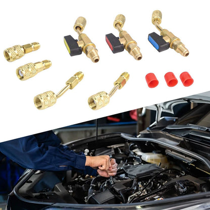 Angled Valve Kit Air Conditioning Valve Air Conditioning Repair 7 Pieces Set
