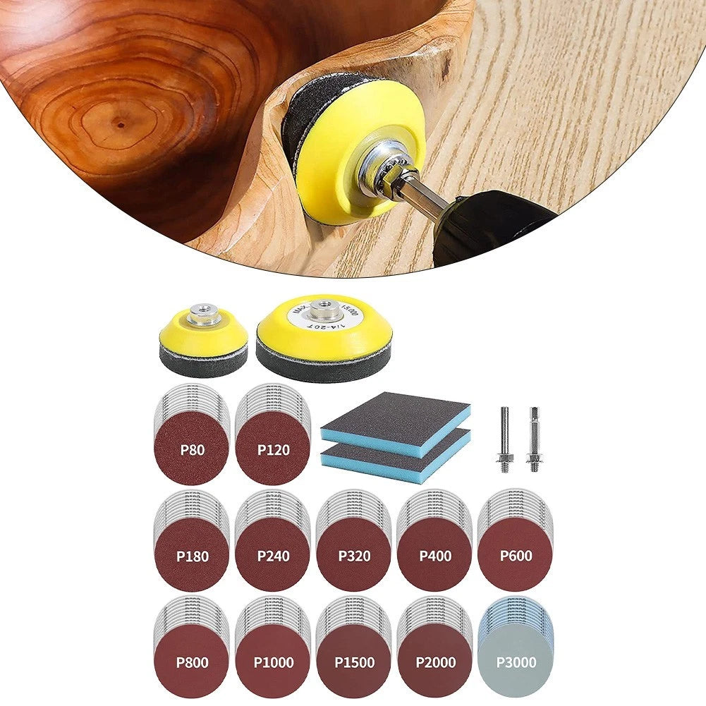 3 Inch Sandpaper Discs 12 Grits for Efficient Sanding