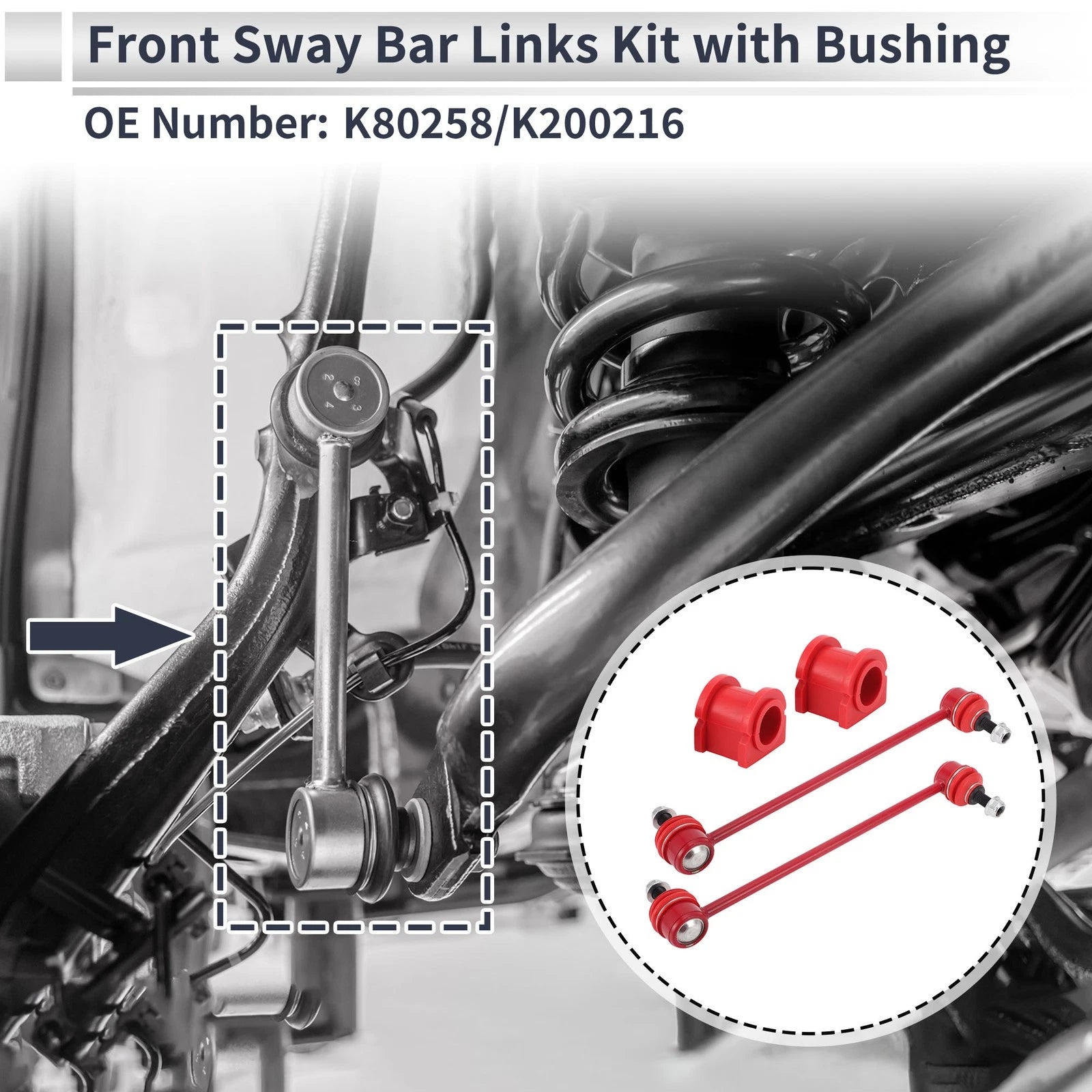Front Stabilizer Bar Links with Bushings for Jeep Patriot (2007–2017)