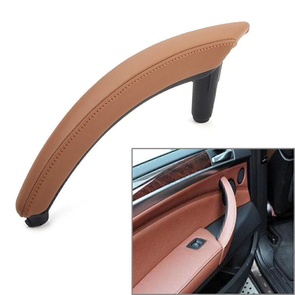 1Pcs Door Trim Pull Handle Left Side Real Leather for BMW X5 X6 (2007–2013)