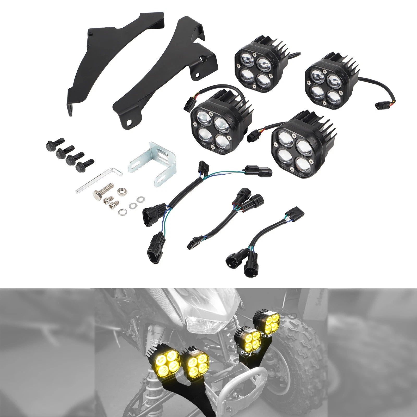 4X LED Work Light Fog Lamp for Honda TRX450ER (2006–2014)